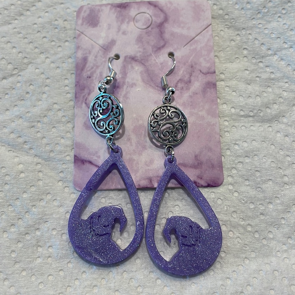 Oogie  Boogie Purple Halloween Earrings